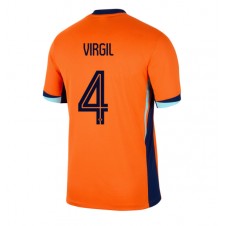 Nederländerna Virgil van Dijk #4 Hemmatröja EM 2024 Korta ärmar